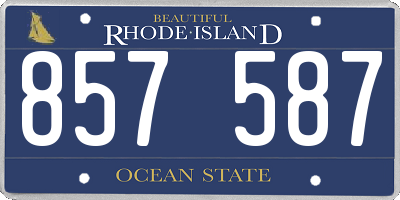 RI license plate 857587