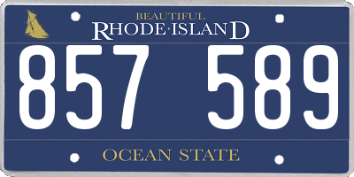 RI license plate 857589