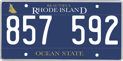 RI license plate 857592