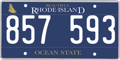 RI license plate 857593