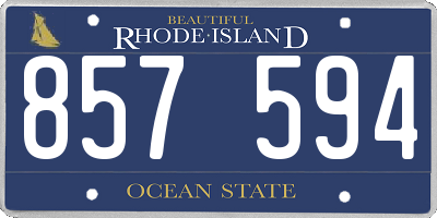 RI license plate 857594
