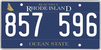 RI license plate 857596