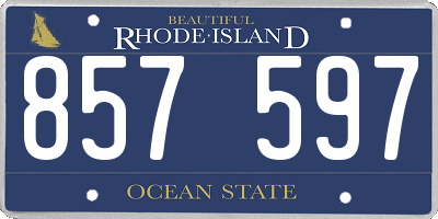 RI license plate 857597