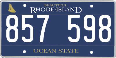 RI license plate 857598