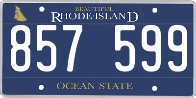 RI license plate 857599