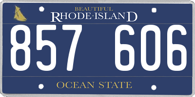 RI license plate 857606