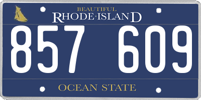 RI license plate 857609