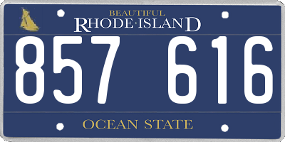 RI license plate 857616