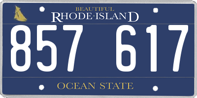 RI license plate 857617