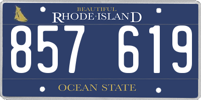 RI license plate 857619