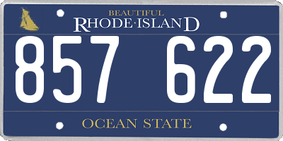 RI license plate 857622