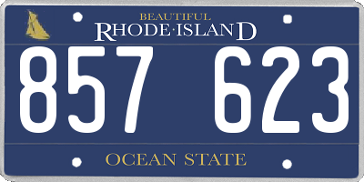 RI license plate 857623