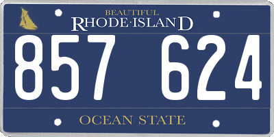 RI license plate 857624