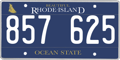 RI license plate 857625