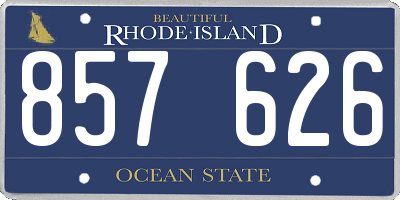 RI license plate 857626