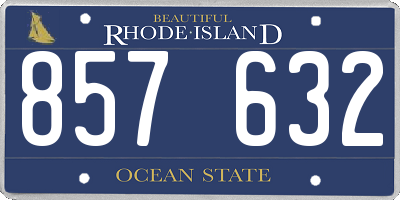 RI license plate 857632