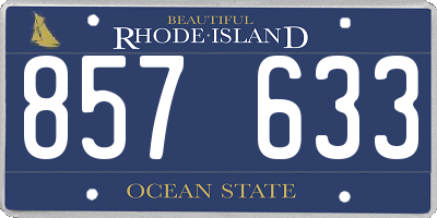 RI license plate 857633