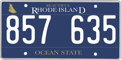 RI license plate 857635
