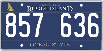 RI license plate 857636