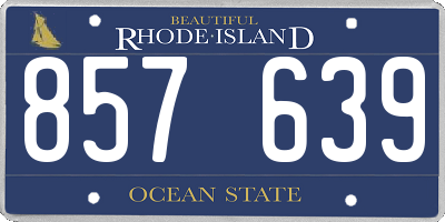 RI license plate 857639