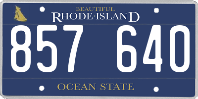 RI license plate 857640