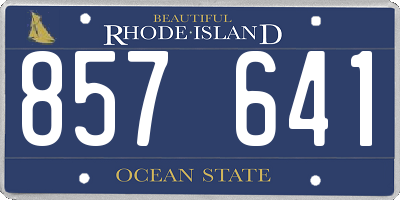 RI license plate 857641