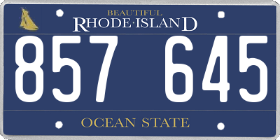 RI license plate 857645