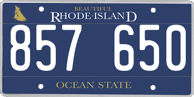 RI license plate 857650