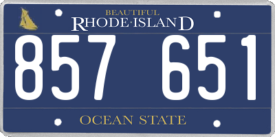 RI license plate 857651