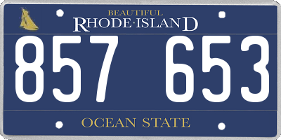 RI license plate 857653