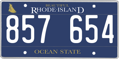 RI license plate 857654