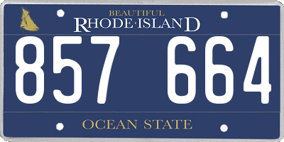 RI license plate 857664