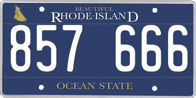 RI license plate 857666