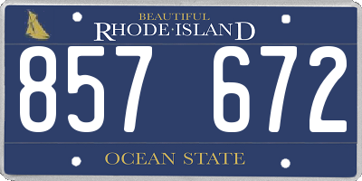 RI license plate 857672