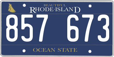 RI license plate 857673