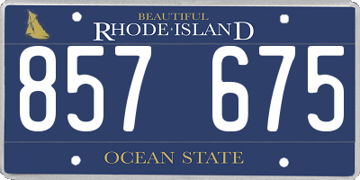 RI license plate 857675