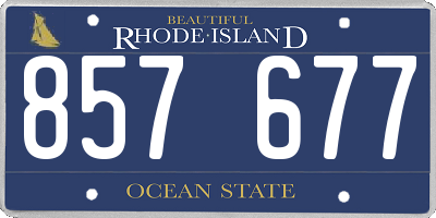 RI license plate 857677