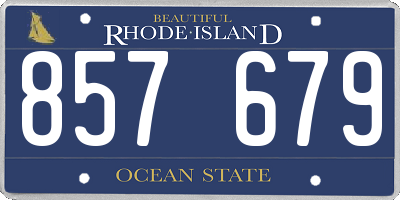 RI license plate 857679