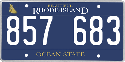 RI license plate 857683