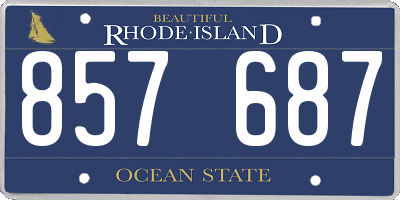 RI license plate 857687