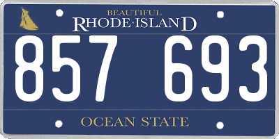RI license plate 857693