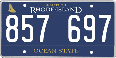 RI license plate 857697