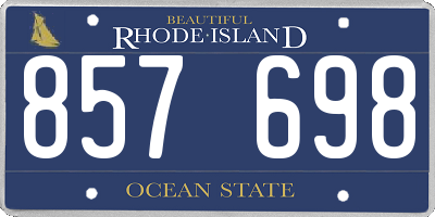 RI license plate 857698