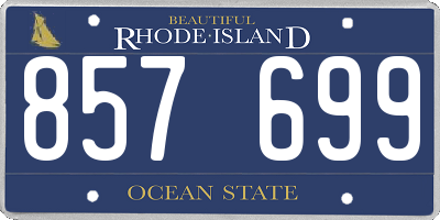 RI license plate 857699