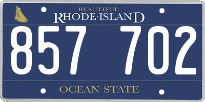 RI license plate 857702