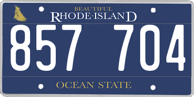 RI license plate 857704
