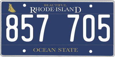 RI license plate 857705