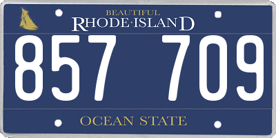 RI license plate 857709