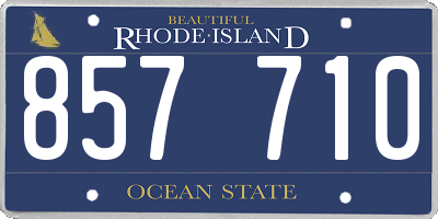 RI license plate 857710