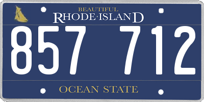RI license plate 857712